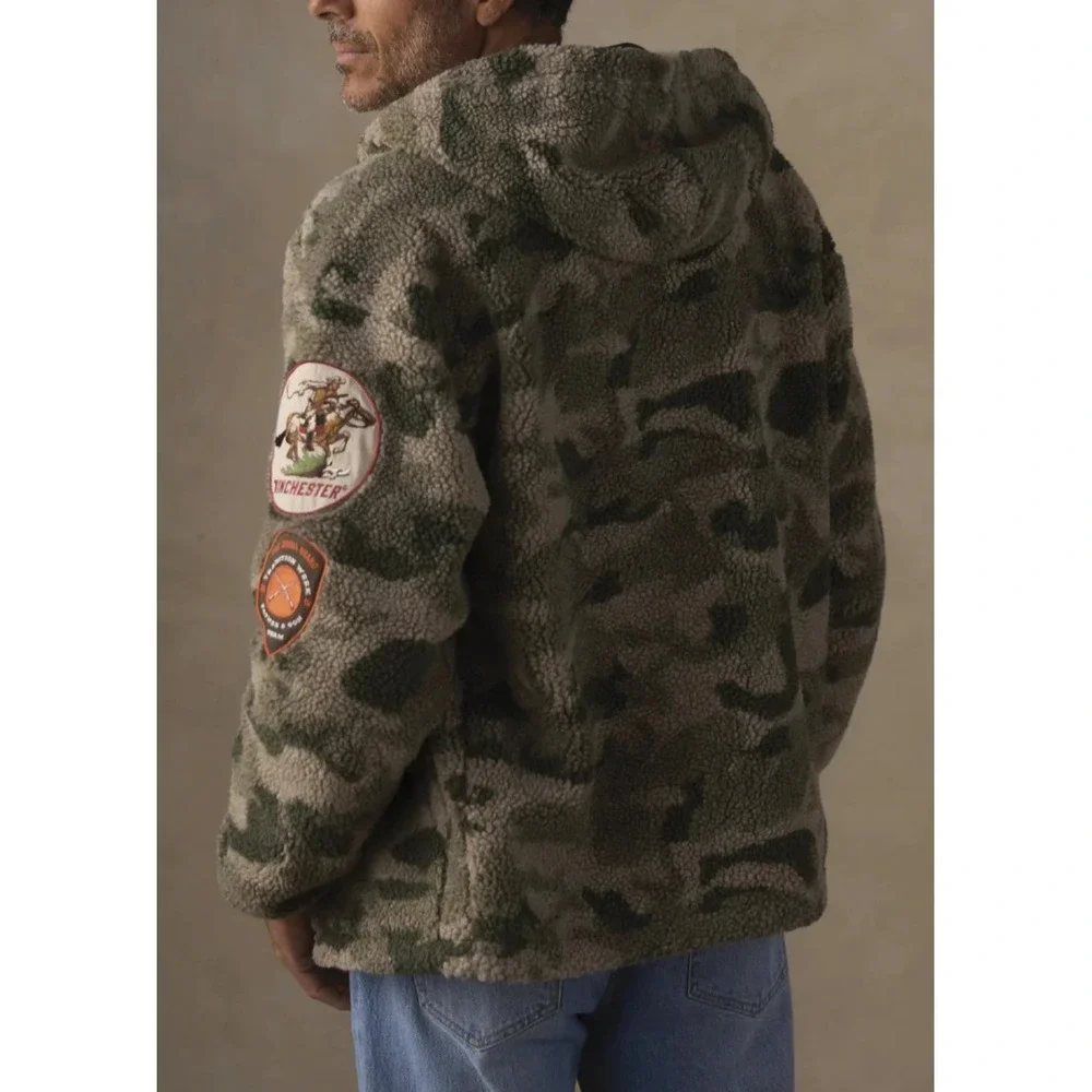 The Normal Brand x Winchester The Tradition Week Sherpa Camo Patch Jacket Large - Picture 9 of 14